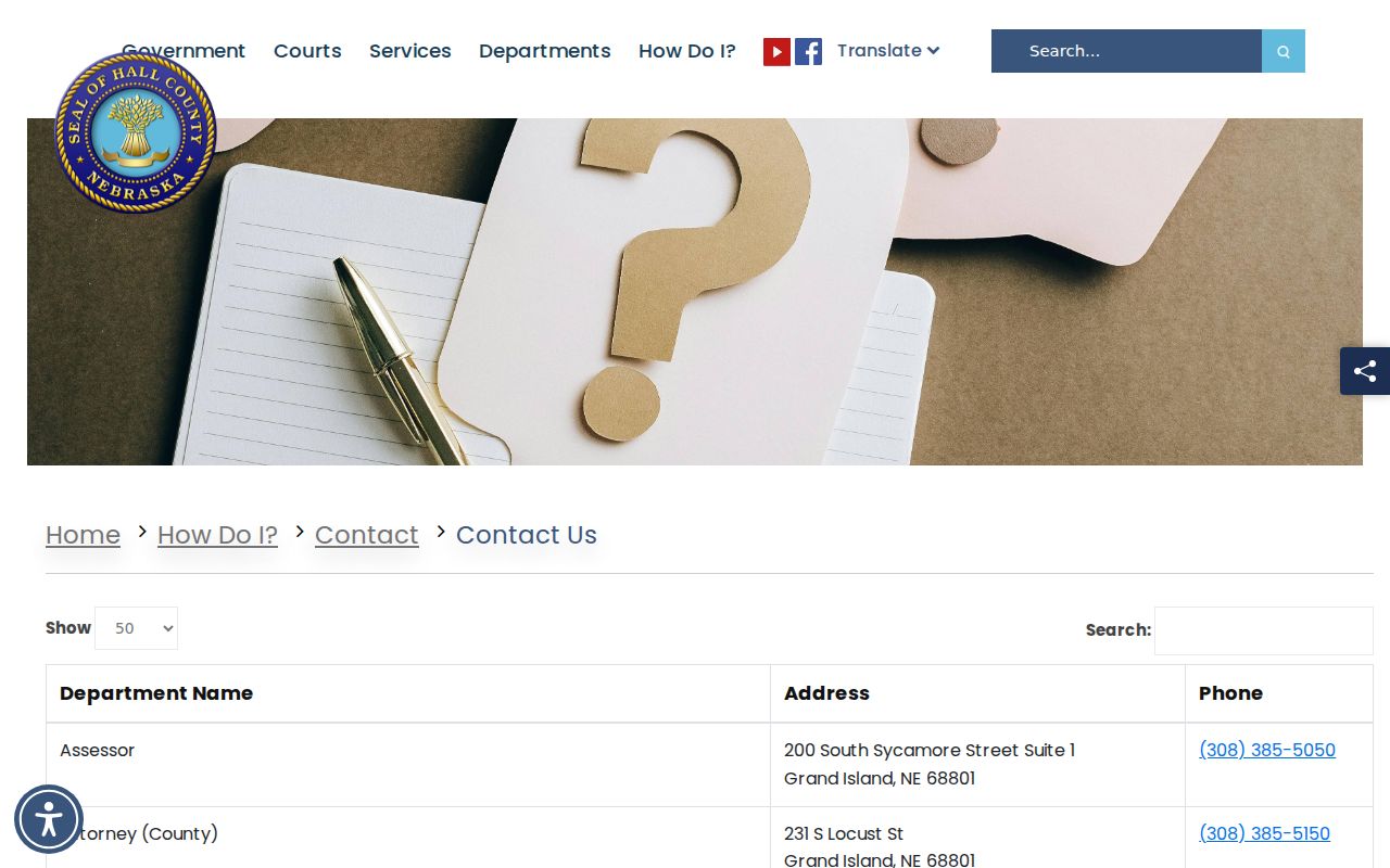 Alda court docket routing through Hall County court phone directory