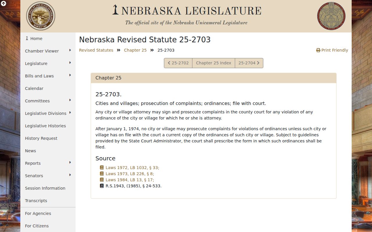 Cairo court docket ordinance complaint route under Nebraska county court law