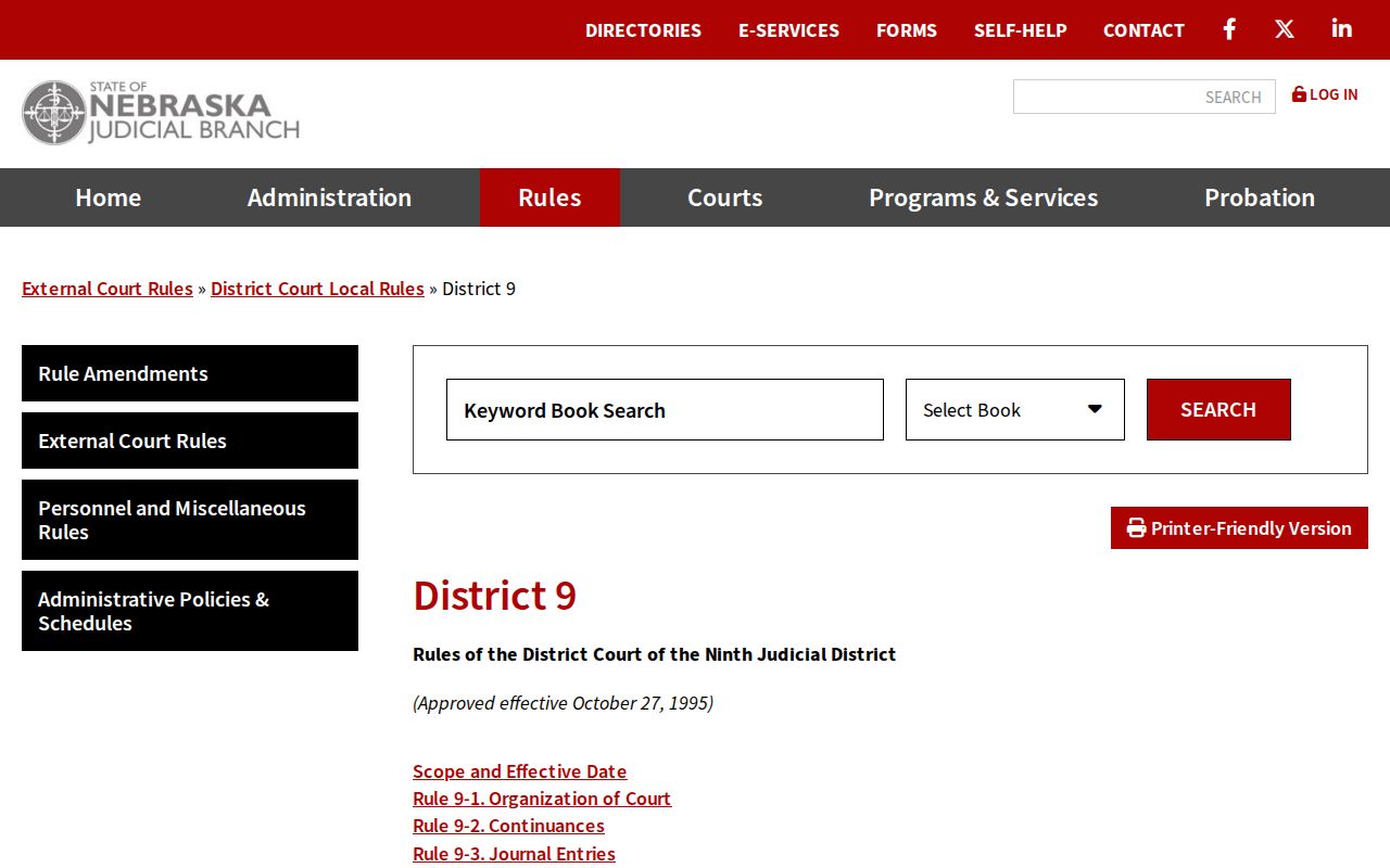 Hall County court dates current Ninth Judicial District local rules