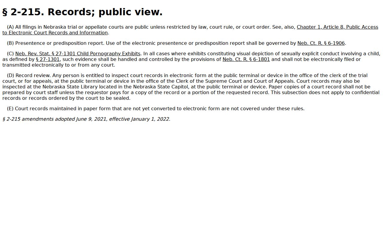 Hall County court record search Rule 2-215 clerk terminal rule