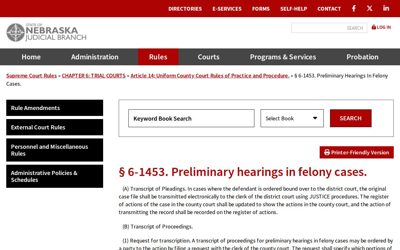 Hall County criminal docket source showing Nebraska felony bind-over procedure