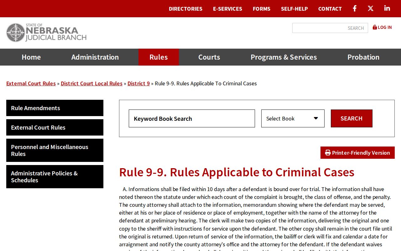 Hall County criminal docket source for Ninth Judicial District procedure